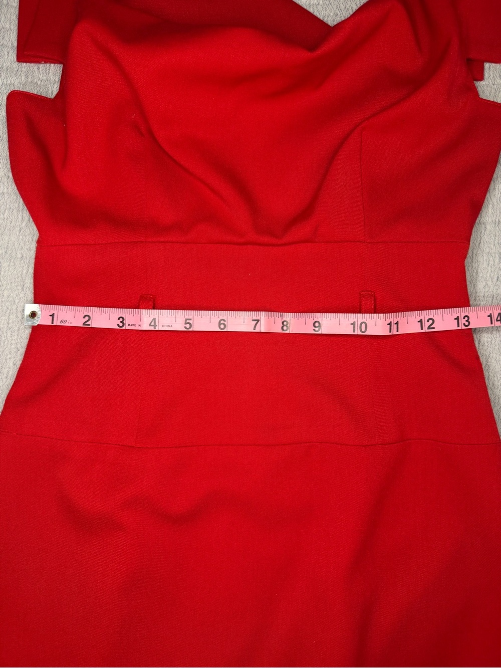 Black Halo Red Midi Sheath Dress with Slim Black Belt Size 2 - Picture 11 of 16